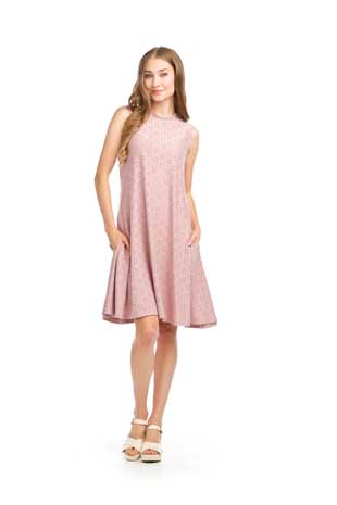 PD-16556 - STRETCH EYELET ALINE DRESS WITH POCKETS - Colors: ROSE, SAGE, WHITE - Available Sizes:XS-XXL - Catalog Page:2 
